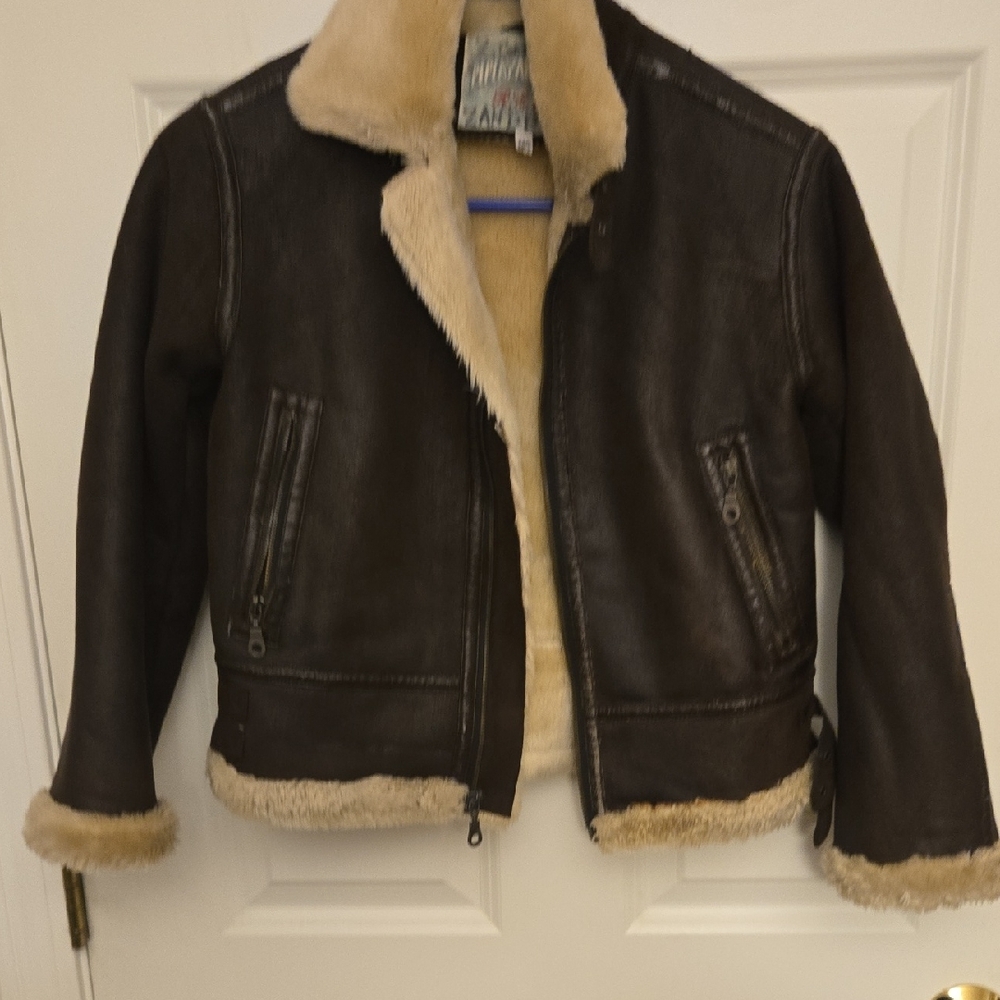 Replay & Sons Kids Brown Shearling Jacket